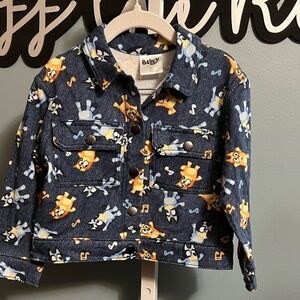 Bluey and Bingo Navy Button Up Jacket NWT 2T